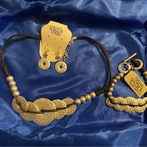 Necklace, bracelet and earring set.